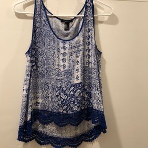 Blue lace top